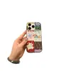 Funda para Teléfono de Estilo Coreano Popular con Parches Florales Pequeños y Temática de Perros Adecuada para Apple 17 Pro Max iPhone 16 Linda 15 Funda Dura