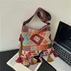 Bolso Bohemio de Borlas de Gran Capacidad 2026 Verano Nuevo Estilo Étnico Coreano Nicho Bolso Cruzado de Hombro Único para Mujer