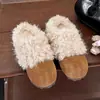 Zapatos peludos estilo retro para mujer, zapatos estilo Birkenstock para mujer, slip-on para exteriores de invierno 2026, forro polar, cálidos y cómodos, zapatillas de algodón de punta cerrada