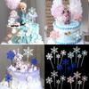 Qualquer dobra plástico neve floco de neve não-acrílico cupcake de aniversário decorativo peças de neve plug-in 4