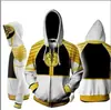 Novo Estilo Power Rangers Cosplay Jaqueta Moletom com Capuz e Zíper Estampada Digitalmente 3D para Homens e Mulheres