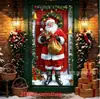 Suministro Exclusivo Transfronterizo de Banderines Navideños para Puerta con Motivos de Santa Claus y Renos de Dibujos Animados para Decoración de Puerta de Entrada, Poliéster Impresión de Alta Definición