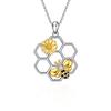 Novo colar de abelha feminino pingente simples elegante joias da moda cross-border venda quente cyber celebridade clavícula corrente favo de mel colar