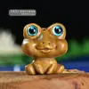 Colgante de Rana de Ojos Grandes Tallada en Palo de Rosa Rana de Dibujos Animados de Sándalo Verde Colgante para Llavero de Sándalo Accesorios para Bolsos DIY