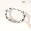 Pulseira Tubular Europeia e Americana Transfronteiriça com Cordão Duplo Colorida Aço Inoxidável Cor Impressão e Gravação Pulseira de Corda Trançada Ajustável