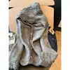 Abrigo Sudadera con Capucha Hueco Color Albaricoque para Mujer, Invierno 2026, Se Puede Usar Afuera, Cárdigan, Absolutamente Hermoso y Muy Atractivo, Top de Punto Grueso