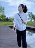 Camiseta Holgada de Manga Media y Cuello Redondo para Mujer 2024 Verano Nuevo Estilo Cubriendo Vientre y Look Adelgazante Camiseta Top de Color Puro Simple