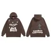 Moletom com Capuz em Estilo High Street Moderno, Estampas Divertidas, Forrado com Fleece, Design Solto, Marca da Moda