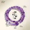 Pulsera de Moda Femenina con Doble Círculo de Amatista y Perlas Naturales, Ágata Roja