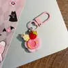 Chaveiro Botão de Sobremesa em Formato de Coelho, Brinquedo de Comida Fofo Pingente DIY, Colorido Doce Acessório para Mochila de Estudante