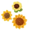 Hilo Ganchillo Flor de Girasol Cabeza Producto Terminado Decoración Accesorios DIY Ramo de Flores Tejidas Simulación Decoración de Escena Mayoreo