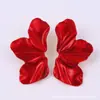 Brincos de Pétalas Metálicas Plissadas de Alta Qualidade Cdd para Mulheres, Brincos de Flor Lacados Foscos Estilo Retrô Exagerado, Fábrica de Origem