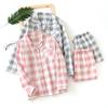 Traje de Ropa para el Hogar Tallas Grandes para Hombre y Mujer Pareja Delgado Algodón Doble Capa Gasa Manga Larga Pantalones Primavera y Verano Pijama Nuevo
