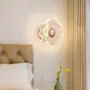 [Transfronterizo] Lámpara de Pared para Mesita de Noche con Estilo Vintage, Fondo de Pared de Madera Maciza, Arte para Dormitorio, Atmósfera Floral Creativa