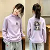 Camiseta Interior de Polar para Niña con Cuello Medio Alto Manga Larga Infantil Bonita Niña Pequeña Elegante Ropa Interior Otoño e Invierno