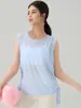 Ropa deportiva de yoga semi-transparente con tacto fresco para mujer, ropa de fitness, chaleco cubridor de secado rápido, ropa de entrenamiento de Pilates absolutamente hermosa