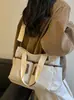 Bolsa Tote de Veludo Cotelê Khaki Suave, Macia e Aconchegante, Simples e Durável, com Múltiplos Compartimentos, para o Dia a Dia, Escola, Ombro