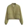 9 Colores Amazon Transfronterizo 2024 Primavera y Otoño Nueva Chaqueta Abrigo para Mujer con Cuello Alto y Bolsillo Grande Estilo Europeo y Americano