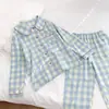 Pijama Adorable con Cuello de Muñeca para Mujer, Manga Larga Primavera/Otoño, Suave Cárdigan de Algodón Nube, Estilo Princesa, Conjunto de Ropa de Casa Tallas Grandes