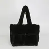 Bolsa de Felpa, Bolso Tote de Nicho Estilo Coreano, Bolso Versátil para Mujer, Bolso de Mano de Gran Capacidad, Bolso de Hombro, Bolso Peludo, Versátil para el Viaje Diario