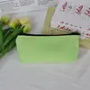 Bolsa de Maquillaje Larga de Color Sólido para Almacenamiento, Bolsa Grande de Estudiante para Lápices y Papelería, Bolsa Portátil de Almacenamiento para Labiales y Monedas