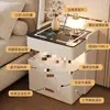 Mesa de noche nueva moderna simple de madera maciza de lujo ligero de alta gama para el hogar con almacenamiento en la mesita de noche inalámbrica, gabinete de mesita de noche inteligente