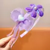Faixa de Cabelo Infantil Coreana Ins Reversível Lantejoula Pérola Flor de Cinco Pontas Faixa de Cabeça Fofa com Dentes Tiara de Princesa para Menina