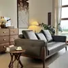 Novo Sofá de Couro Nogueira Preta Norte-Americana Estilo Chinês com Estética Estilo Song para Recepção e Negociação de Escritório, Móveis Inspirados em Zen