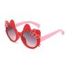 Óculos de Sol Infantis Estilo Coreano com Laço Desenho Animado para Meninos e Meninas Óculos de Sol Anti-UV Novo Estilo Gatinho Espelhado Infantil