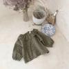 Camisa Base Suave Floral Estilo Coreano Primavera y Otoño para Bebé Niña Ins Manga Larga Cuello de Muñeca Holgada Linda Camisa Infantil