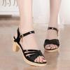 2023 Nuevas Sandalias de Boca de Pez de Verano para Mujer Tacón Grueso Tacón Medio Sandalias de Moda Punta Abierta Estilo Coreano Sexy Versátiles Sandalias para Mujer