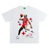 Nueva camiseta de verano retro americana de baloncesto para hombre de manga corta con un divertido estampado de Morant con doble pistola, corte holgado
