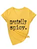Camiseta de Manga Corta con Cuello en V para Mujer, Picante Mentalmente, Moda Europea y Americana, Sitio Independiente de Ebay, Moda y Única, Comercio Exterior Transfronterizo