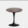 Mesa Redonda Blanca para Uso Doméstico, Mesa de Comedor Sencilla, Mesa y Sillas para Cafetería, Mesa para Reuniones y Recepciones, Mesa Redonda Pequeña de Comedor Tulipán Comercial