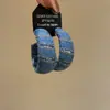 2025 Novos Brincos Retrô Estilo Hong Kong Azul Denim em Formato C Brincos Azuis Femininos Brincos de Design Nicho Brincos de Pino