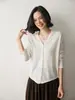 Tejido de Cachemira Ultra Fino Hilo Fino para Mujer Cárdigan Exterior Simple Delgado Chaqueta Top de Manga Larga Punto con Cuello en V