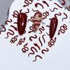 Nuevo Pegatina de Uñas con Relieve de Serpiente Roja Pequeña Fugui Dulce Serpiente Blanca Pequeña Mariposa Serpiente Inteligente Pegatina de Uñas con Pegamento Trasero de Serpiente