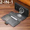 Funda de Teléfono tipo Cartera con Tapa abatible para Samsung S26Ultra con Ranura para Tarjetas y Soporte de Carga Inalámbrica Magnético Dos en Uno, Funda de Cuero