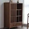 Armário de Chá de Nogueira Preta Norte-Americana, Armário de Madeira Maciça de Alto Padrão, Armário de Armazenamento para Sala de Estar, Armário de Chá Estilo Chinês Novo, Alto Padrão
