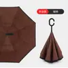 Paraguas Invertido Automático de Doble Capa con Mango Largo para Hombres y Mujeres, Protección Solar, Lluvia o Sol, Parasol Grande de Doble Capa Resistente al Viento para Montar en el Coche
