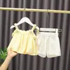 Conjunto de Verano para Niñas: Conjunto Moderno de Dos Piezas con Top Camisola y Shorts para Niñas Jóvenes, Ropa Casual Infantil
