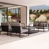 Sofá de Aleación de Aluminio para Exteriores Sofá de Hotel Mesa de Café Impermeable Protector Solar Conjunto de Muebles para Jardín Patio Villa al Aire Libre