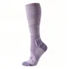 Calcetines atléticos de compresión para mujer, de color liso, para todas las estaciones, engrosados, con bloques de color y diseño de rizo en la planta, que ofrecen absorción del sudor y control de olores, y proporcionan compresión duradera