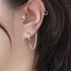 DESEJO venda quente Novo buraco de orelha dupla brincos de uma peça Europeu e Americano simples personalidade menina brincos única fivela de orelha curta