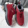 Botas de Neve Femininas Personalizadas Inverno Veludo Espessado Antiderrapantes Bico Largo Impermeáveis para Caminhada Algodão Velcro