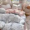 Conjunto de Quatro Peças de Gaze Dupla de Algodão Puro Genuíno Tipo Nuvem Classe A, Capa de Edredom e Lençol 100% Algodão, Conjunto de Três Peças para Cama Suspensa de Dormitório Estudantil