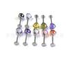 Pendiente de titanio F136 barra de 3 mm garra bola de circón bola bola aleación de titanio G23 joyería para perforar clavo de labio clavo de cartílago de oreja