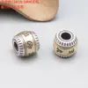 Plata de ley S925 moneda seis palabras mantra Diamante mortero barril cuentas colgante vintage desgastado DIY material de cuentas hecho a mano
