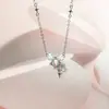 Collar de Diamantes Lazo Destello para Mujer Cadena Clavícula Estrella de Diamantes Simple de Alta Gama Diseño de Nicho de Moda Pulsera de Circonita