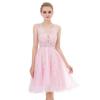 Elegante Vestido de Encaje Aliexpress Nuevo Vestido de Malla de Encaje Nicho de Gama Alta Mini Vestido Adelgazante con Escote en V